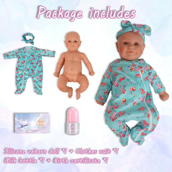 Full Body Platinum Silicone Baby Dolls Smiling Kate-wheaten Reborn Baby Girl - Picture 4 of 6